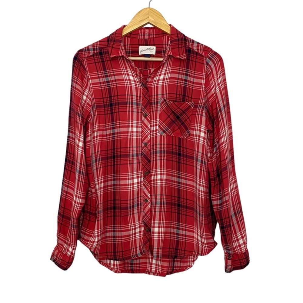 Universal Thread Flannel Plaid Button Up Shirt Women's Size Small